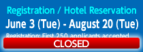 Registration / Hotel Reservation:CLOSED